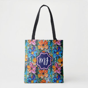 Impasto Style Blume in einem farbenfrohen Mit Mono