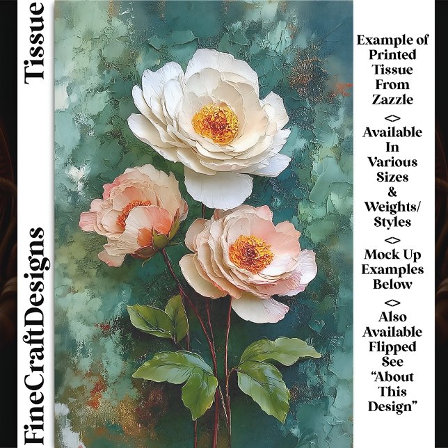 Impasto Textured Peony Style Blooms DV4R Decoupage Seidenpapier (Von Creator hochgeladen)