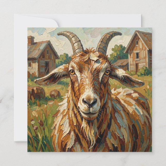 Impasto-Ziege auf einem Bauernhof Kunst (Vorderseite)