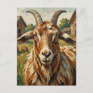 Impasto-Ziege auf einer Farm Kunst Postkarte