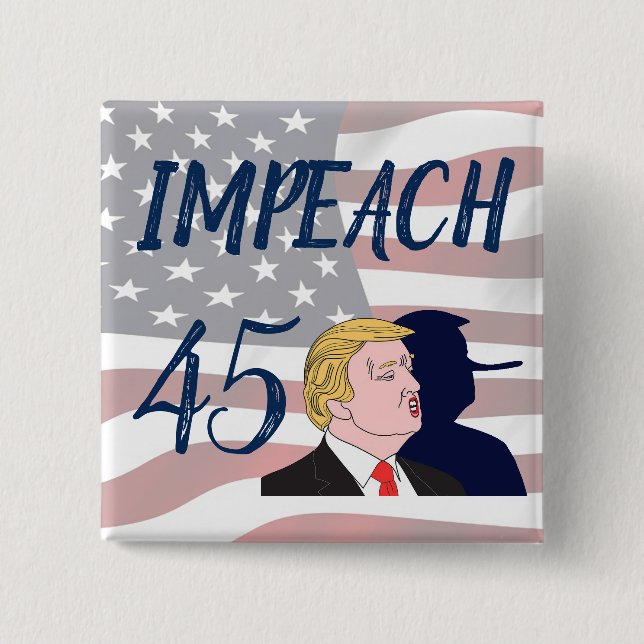 Impeach 45 Anti Trump Politischer Knopf Button (Vorderseite)