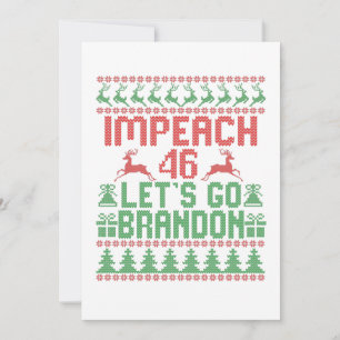 Impeach 46 Let's Go Brandon Ugly Christmas Sweater Dankeskarte