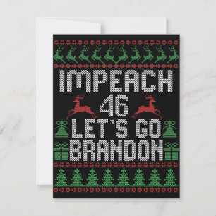 Impeach 46 Let's Go Brandon Ugly Christmas Sweater Mitteilungskarte