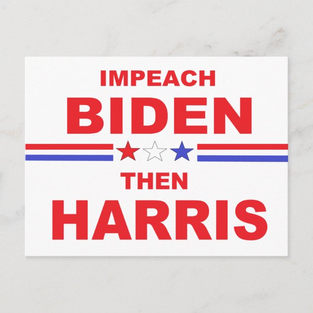 Impeach Biden Dann Harris Postkarte (Vorderseite)