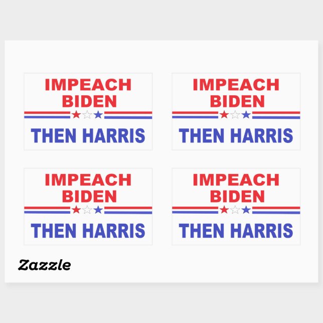 Impeach Biden Dann Harris Rechteckiger Aufkleber (Blatt)