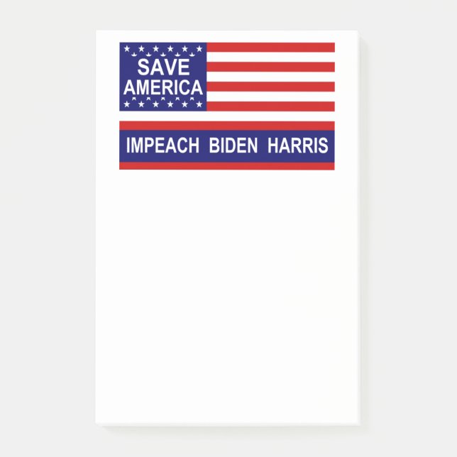 Impeach Biden Harris Post-it Klebezettel (Vorderseite)