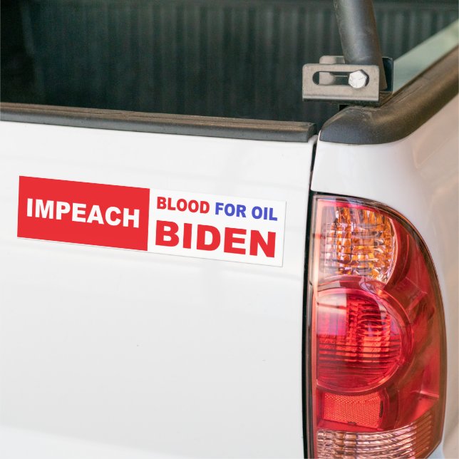 Impeach Blood for oil Biden Autoaufkleber (Auf Lkw)