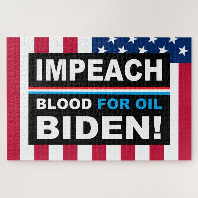 Impeach Blood for oil Biden Puzzle (Horizontal)
