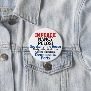 Impeach Lautsprecher Pelosi Blue Demokrat Button
