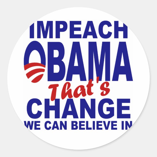 Impeach Obama Runder Aufkleber (Vorderseite)