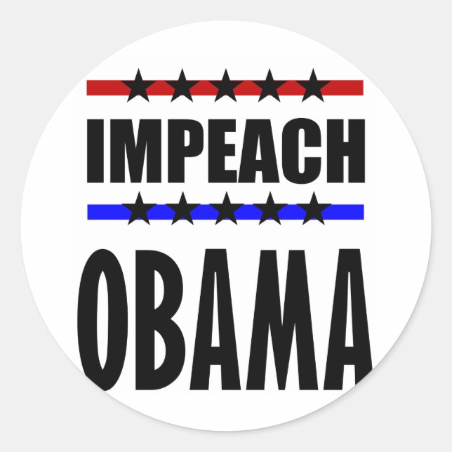 Impeach Obama Runder Aufkleber (Vorderseite)
