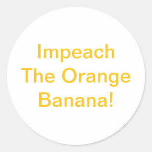 Impeach Orange Banana Hankamer Artjunkhaus Comic Runder Aufkleber