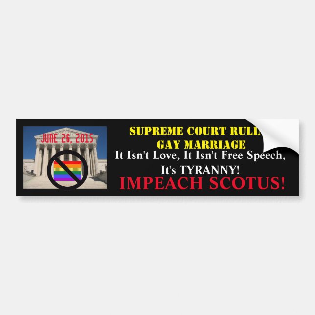 IMPEACH SCOTUS! AUTOAUFKLEBER (Vorne)