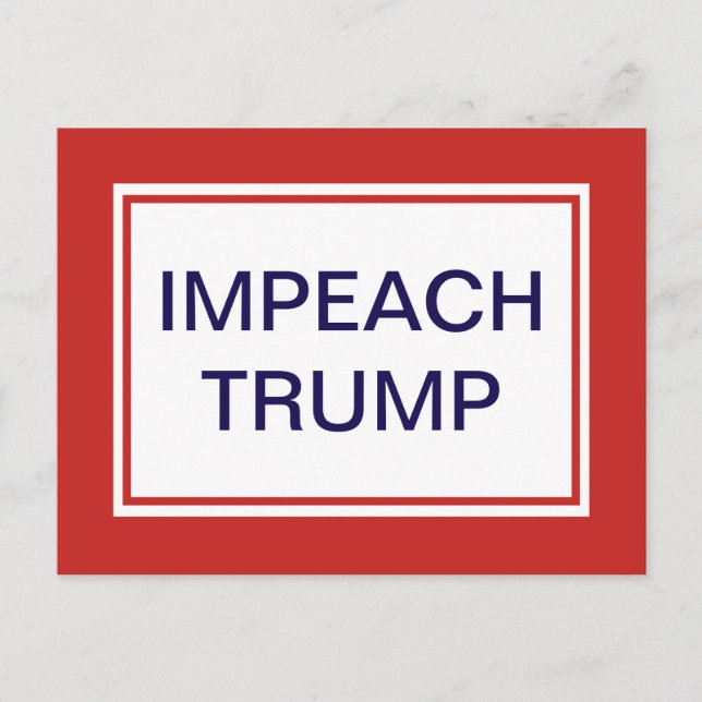 Impeach Trump Red und White Postkarte (Vorderseite)