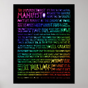 Imperfectionist Manifest-Plakat - schwarzer Poster