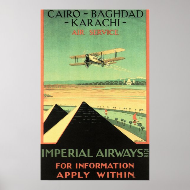 IMPERIAL AIRWAYS Air Service Retro Airlines Poster (Vorne)