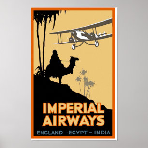Imperial Airways ~ England - Ägypten - Indien Poster