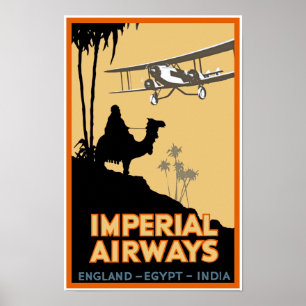 Imperial Airways ~ England - Ägypten - Indien Poster
