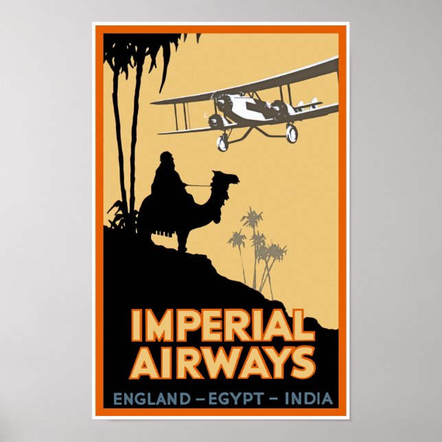 Imperial Airways ~ England - Ägypten - Indien Poster (Vorne)