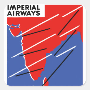 Imperial Airways ~ Indien Quadratischer Aufkleber