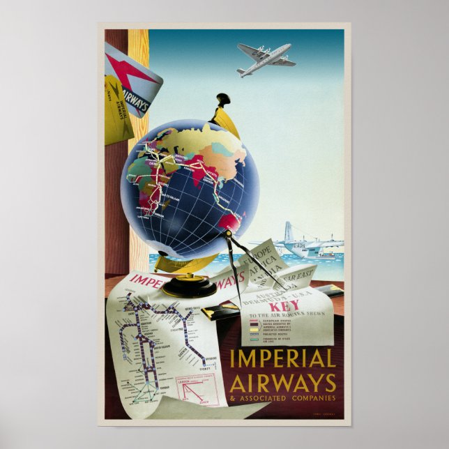 Imperial Airways UK Vintage Poster 1938 (Vorne)