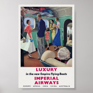 Imperial Airways Vintage Plakat 1936