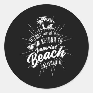 Imperial Beach Kalifornien Souvenir Vintage Runder Aufkleber
