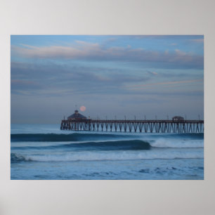 Imperial Beach Moon Set Poster