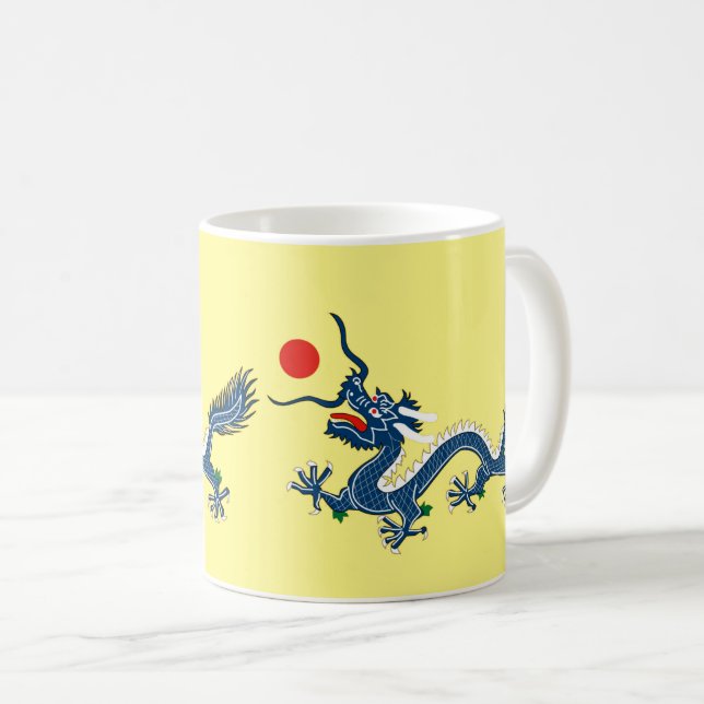 Imperial Blue Dragon Asia Flaggen Kulturdesign Kaffeetasse (VorderseiteRechts)