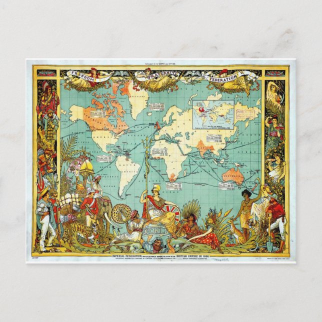 Imperial Federation Map of the World Showi Postkarte (Vorderseite)