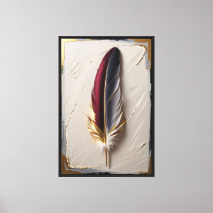 Imperial Grace Feather Luxus-Minimalist Leinwanddruck