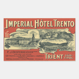 Imperial Hotel Trento Rechteckiger Aufkleber