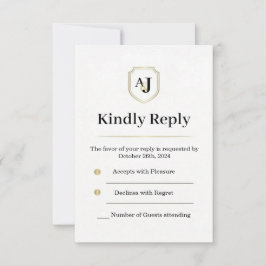 Imperial Luxe RSVP-Karte – Monogramm-Antwort RSVP Karte
