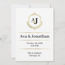 Imperial Luxe Wedding Invitation-Monogram Elegance Einladung