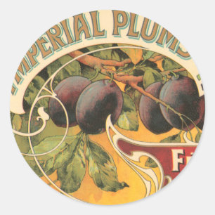 Imperial Plums Runder Aufkleber