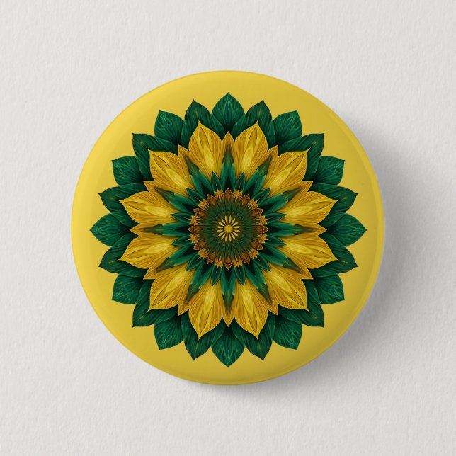 Imperial Solar Flower Mandala Luxury Keychain  Button (Vorderseite)