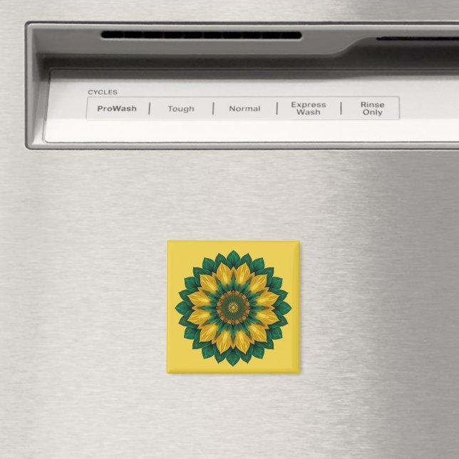 Imperial Solar Flower Mandala Luxury Keychain  Magnet (In Situ (Geschirrspüler))