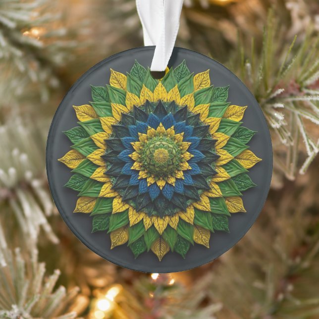 Imperial Solar Leaf Mandala Luxury Keychain - Emer Ornament (Baum)