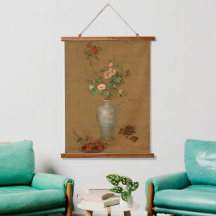 Imperiale chinesische Blumenausstattung von Castig Wandteppich Mit Holzrahmen