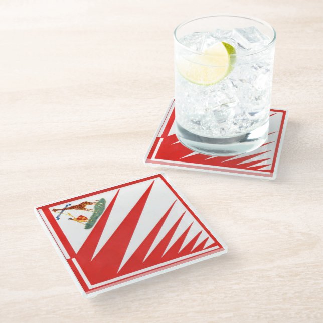 Imperiale Contrada della Giraffa - Giraffe Palio Glasuntersetzer (Schrägansicht)