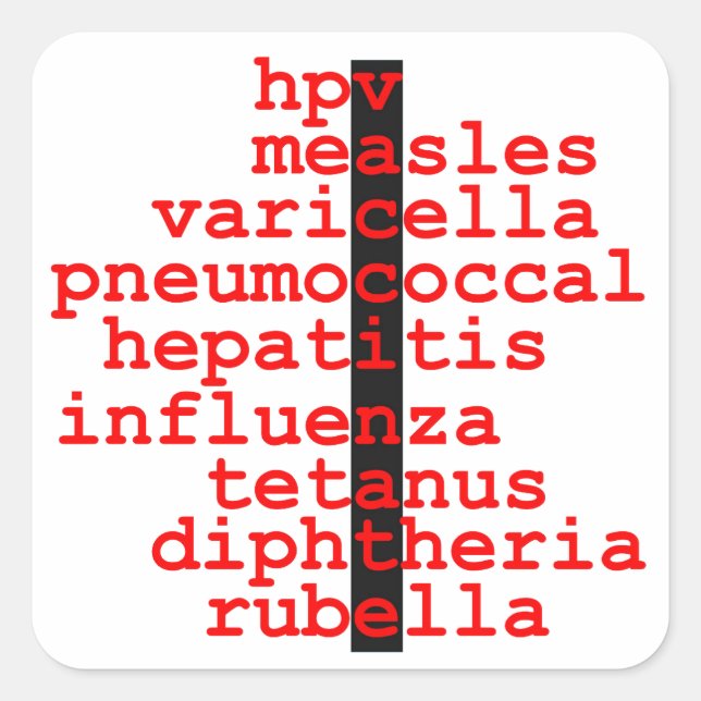 Impfkleber Quadratischer Aufkleber (Vorderseite)
