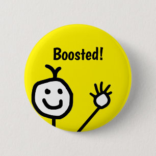 Impfstoff-Booster Niedlich Happy Face Button