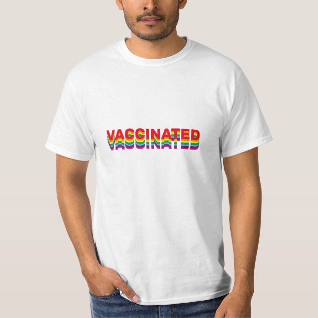 Impfstoff-Stolz lgbtq schwul queer Regenbogen T-Shirt (Vorderseite)