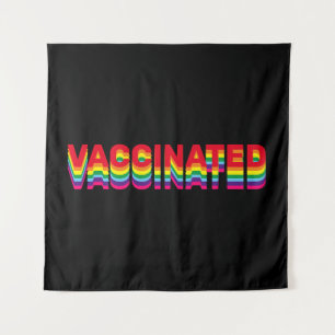 Impfstoff-Stolz-Regenbogenfarben schwarz Wandteppich