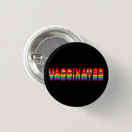Impfstoff-Stolz schwuler Regenbogen schwarzer Retr Button