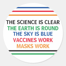 Impfstoffe arbeiten Masken arbeiten wissenschaftli Runder Aufkleber