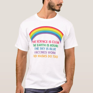 Impfstoffe tragen ein Zitat der Maske-Rainbow-Wiss T-Shirt
