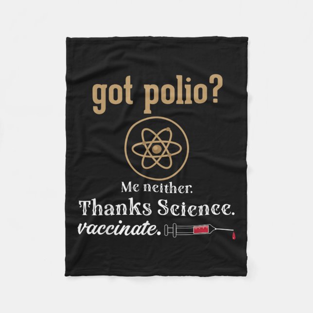 Impfte Funny Spaß Graphic Quote Science Polio Fleecedecke (Vorderseite)