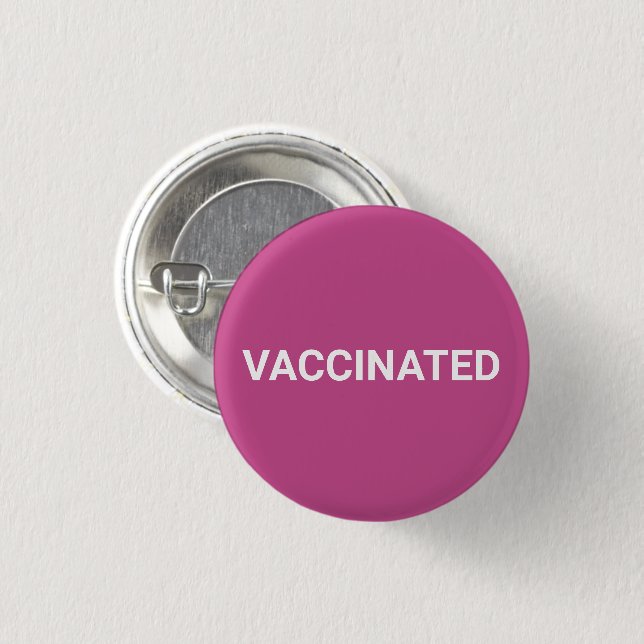 Impfte, Maulbeerpink-weiße Button-Taste Button (Vorne & Hinten)