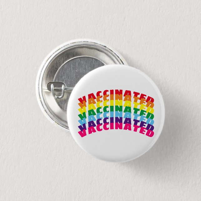Impfte Regenbogenpresse mit modernem coolen Button (Vorne & Hinten)